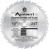 Freud TK206 Avanti 10-Inch 24 Tooth ATB Thin Kerf Ripping Saw Blade with 5/8-Inch Arbor