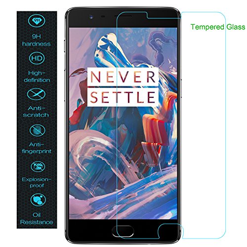 OnePlus 3 / 3T Screen Protector, SANMIN Tempered Glass Anti-fingerprints Crystal Clear 0.33mm Ultra Thin 9H Screen Hardness Screen Protector for OnePlus 3 and OnePlus 3T(2016)
