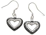  1.00 cttw Heart Shaped Earrings in 925 Sterling Silver