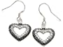 1.00 cttw Heart Shaped Earrings in 925 Sterling Silver