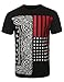 URBANCREWS Mens Hipster Hip Hop Paisley USA Flag T-Shirt Black Large