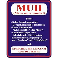 Fun-Schilder " MUH - Mann unter Hundert !!! "