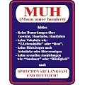 Fun-Schilder " MUH - Mann unter Hundert !!! "