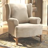 Stretch Suede Slipcover Collection - Oatmeal