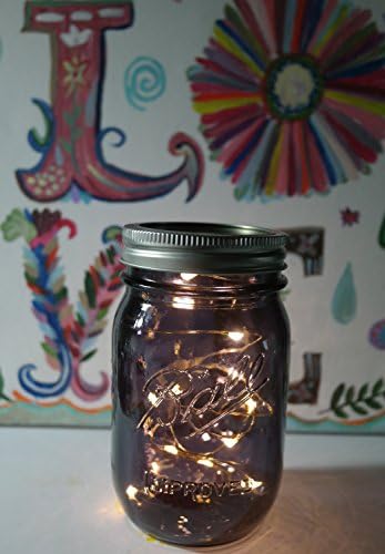 Fairy Lightss Led Ball Mason Pint 16 Ounce Jar Regular Mouth Firefly (Purple)
