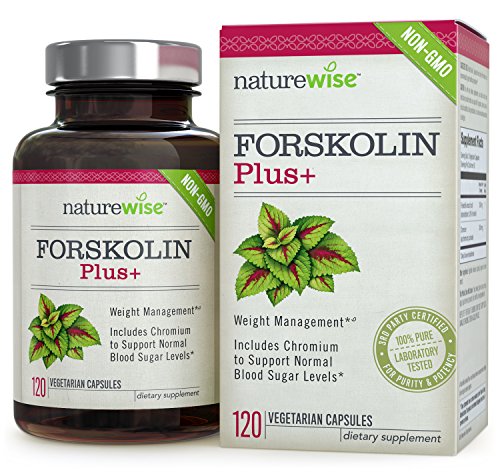 NatureWise Forskolin Plus+ for Weight Loss with Chromium for Healthy Blood Sugar Support, Coleus Forskohlii Supplement, 250 mg, 120 count