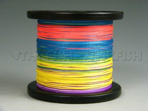500m/546yards Rainbow Dyneemas 5-125Lbs Multi Colour Color Braid Braided Fishing Line (Dia:0.32mm Tension:47Lb)