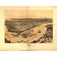 Birds' eye view of New-Orleans / drawn from nature on stone by J. Bachman [i.e., Bachmann]., large historic panoramic map reprint 45x36