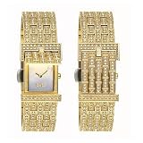 D&G - Dolce & Gabbana : D&G - Dolce & Gabbana Bianca Stainless Crystal Gold Ladies