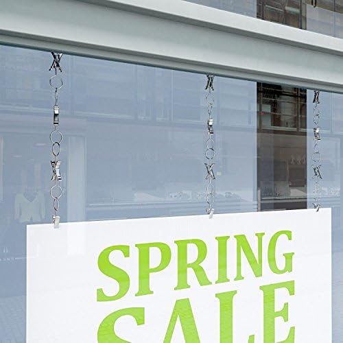 Pack of 24 1 Inch Silver Clip and Hook Set as Window Sign Holder DIY Sign and Poster Kit for Personal or Commercial Use an Affordable Reusable Signage System Solution for Home, Business, Classroom