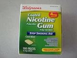 Walgreens Nicotine Polacrilex Gum 4mg 160pcs Costed Mint Flavor Stop Smoking Aid