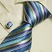 Blue striped silk tie purple dad presents fashion silk neck ties cuff links set 5067 image 1