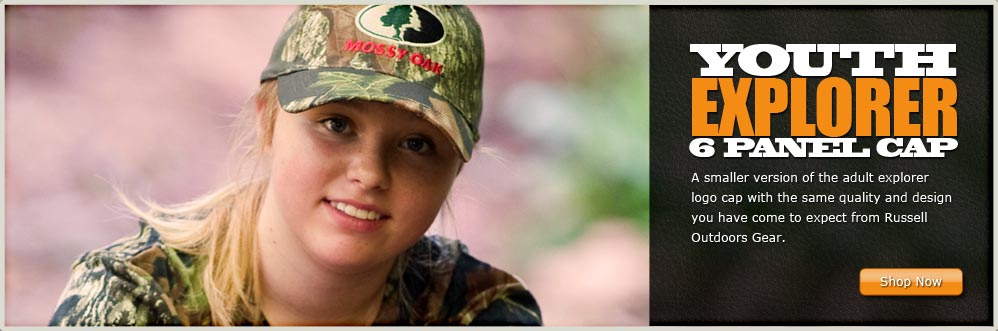 Child Hunting Wearing the Russell Outdoors Logo Cap