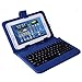 HDE 7 Inch Universal Tablet Case Hard Leather Folio Case Cover with Keyboard (Blue)
