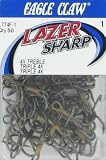 Treble Hook 4X Strong Bronze Size 1 50 per box - Eagle Claw Tackle L774F-1, Fishing Hooks