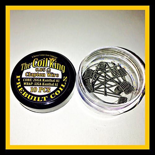 10 Pack Pre Built Coils Clapton Hive Tiger Twisted Fused Flat Dual Quad Prebuilt Pre Made (Clapton 0.85Ω (26GA Core, 32GA Wrap))