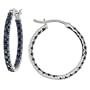 10k White Gold Sapphire w/ Black Rhodium Inside-Out Hoop Earrings