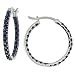

10k White Gold Sapphire w/ Black Rhodium Inside-Out Hoop Earrings