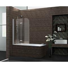 Echt Glas 6 mm Duschabtrennung Duschwand Faltwand Badewanne 120 x 140 cm BREASE