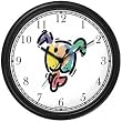 Multicolor Dog Wall Clock by WatchBuddy Timepieces (Slate Blue Frame)