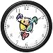 Multicolor Dog Wall Clock by WatchBuddy Timepieces (Black Frame)