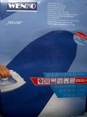 Blitzbuegler, Bügelbrettbezug Teflon blau 130 x 43 cm max. Bügelbrettgröße 127 x 37 cm