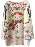 Purfeel Womens Loose Fit Ugly Chrismas Sweater