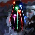 US G-MART 12Pack LED Fiber Optic Lights up Hair Multicolor Flashing Barettes - Rainbow Colors Party Supplies