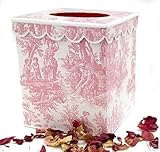 Pink Toile Tissue Holder ~ Tissue Box Cover ~ Tissue Box Holder ~ Kleenex Holder ~ French Vintage Toile Print