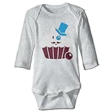 NINKI ベビー服 可愛い カップケーキ 長袖 カバーオール 6ヶ月~24ヶ月 100%コットン 出産祝い Size 12 Months グレー