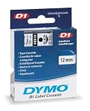 DYMO Standard 1/2 Inch x 23 Feet Black on Clear D1 Tape (45010)