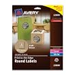 2 1/2In Brown Permanent Round Print-To-The-Edge Laser/Inkjet