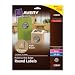 Avery Permanent Print-To-The-Edge Round Labels, Laser/InkJet, 2.5-Inch, Brown Kraft, Pack of 225 (22808)