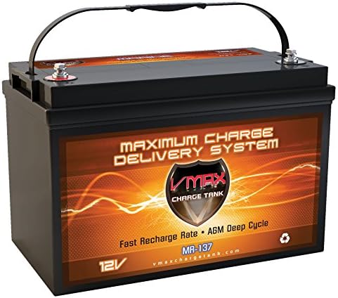 Vmax VMAXTANKS MR137 for Crown Line Power Boat and trolling Motors w/Group 31 Marine deep Cycle 12V Battery 120AH