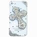3d Handmade Cross Bling Diamond Crystal Transparent Hard Back Case Cover for Iphone 4 4g 4s