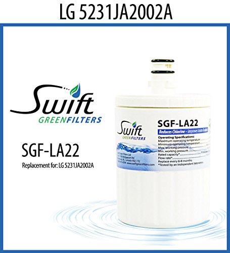 LG replacement water filter LT500P, 5231JA2002-A, 5231JA2002, 5231JA2002A-S 100% recyclable, and made in U.S.A. and Canada SGF-LA22 (1 Pack)