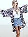 Choies Women's Chiffon Tribe Pattern 3/4 Sleeve Beach Cover Up Loose Kimono