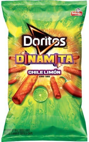 Dinamita Chile Limon Rolled Tortilla Chips 24 Count 1.75 Ounce