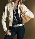 VON APART EXTRAVAGANT STRASSVERZIERTER BLOUSON NATUR