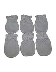 Baby Product: Grey - 6 Pairs Cotton Newborn Baby/infant No Scratch Mittens Gloves - Tamsmart