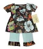 JoJo Designs 2 Piece Smocked Short Sleeve Infant Girl's Pants Set, 18 to 24 Months