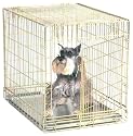 General Cage Premium Folding 200 Series Pet Crate w plastic pan, 21" W x 30.5" D x 24.25" H, Gold Finish