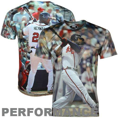 MLB Men's Atlanta Braves Jason Heyward Sublimated High Definition Photo Tee Shirt (Braves, X-Large)