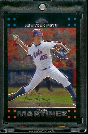 2007 Topps Chrome #215 Pedro Martinez New York Mets Baseball Card - Mint Condition - Shipped In Protective Display Case !