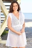 Beach Belle® White Martina Plus Size Crochet Tunic - Women's Swimwear Plus Size Swimsuits