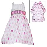 Rare Editions Girls 4-6X 2-Piece IVORY PINK SHANTUNG DOT Special Occasion Wedding Flower Girl Easter Birthday Party Dress & Coat Set