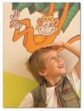 FunToSee Jungle Safari Children's Wall Decals, Monkey And Giraffe Scene
