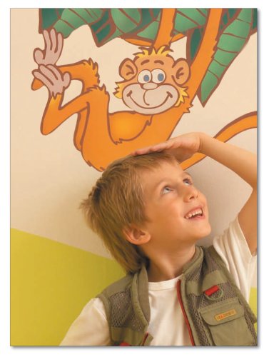 FunToSee Jungle Safari Wandsticker f&uuml;r Kinderzimmer, Affe und Giraffe