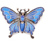 Austrian Rhinestone Vintage Style Sapphire Crystal Butterfly Pin Brooch