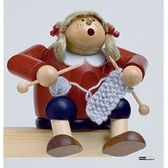 KWO R�uchermann Erzgebirge Kantenhocker Strick-Liesel 15cm